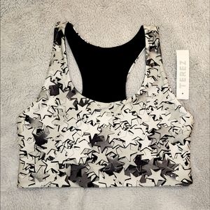 Terez Women's Sports Bra. ☆ Silver Stars ☆ Size Small